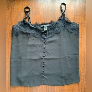 Forever 21 Black Lacy Negligee Tank Top